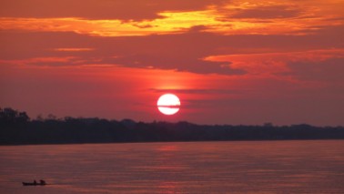 The sun sets on the Amazon